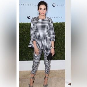 VICTORIA BECKHAM For Target Checkered Black and White Pants